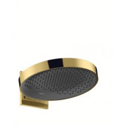 tête de douche 360 1jetavec bras de douche aspect doré poli