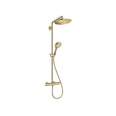 Showerpipe 280 1jetavec mitigeur thermostatique aspect doré poli