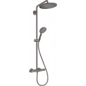 Showerpipe 280 1jet 9l/min,mitigeur thermostatique noir chromé brossé