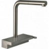 mitigeur de cuisine 250,avec douchette extractible 2 jets aspect acier inox