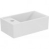 Lave-mains EUROVIT + 370x210x120mm blanc 1 trou pour robinet, avec trop-plein, étagère à gauche IDEAL STANDARD