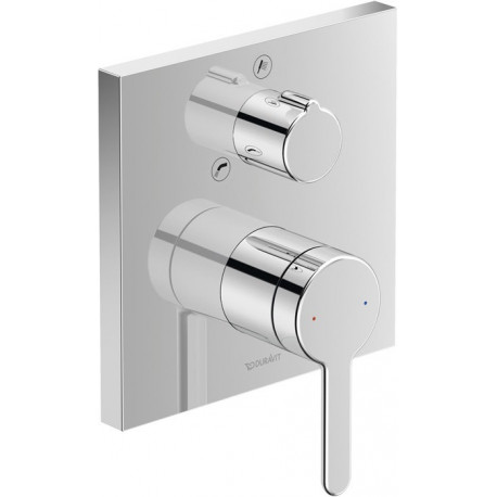 mitigeur bain-douche Duravit C.1 UPavec inverseur angulaire chroméé