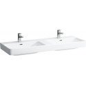 Lavabo double LAUFEN PRO S 1300 x 460 mm avec trop-plein, version 3 trous robinet LAUFEN blanc