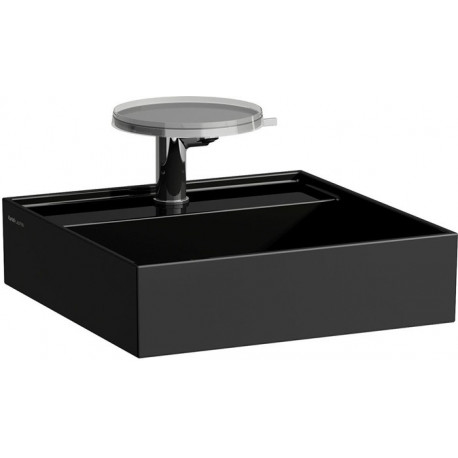 Lave-mains KARTELL 460 x 460 mm sans trop-plein, sans trou pour robinetterie noir LAUFEN
