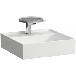 Lave-mains KARTELL 460 x 460 mm sans trop-plein, sans trou pour robinetterie blanc mat LAUFEN