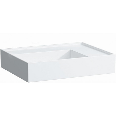 Lavabo KARTELL 600 x 460 mm, étagère à droite sans trop-plein, sans trou pour robinet blanc LAUFEN