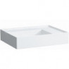 Lavabo KARTELL 600 x 460 mm, étagère à droite sans trop-plein, sans trou pour robinet blanc LAUFEN