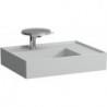Lavabo KARTELL 600 x 460 mm, étagère à droite sans trop-plein, sans trou pour robinetterie gris LAUFEN