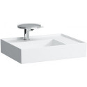 Lavabo KARTELL 600 x 460 mm, étagère à droite sans trop-plein, 3 trous de robinetterie design blanc LAUFEN