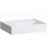 Lavabo KARTELL 600 x 460 mm, étagère à gauche sans trop-plein, sans trou pour robinet blanc LCC LAUFEN