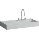 Lavabo KARTELL 900 x 460 mm, étagère à gauche sans trop-plein, version 1 trou pour robinet gris LAUFEN