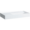 Lavabo KARTELL 900 x 460 mm, étagère à gauche sans trop-plein, sans trou pour robinet blanc LCC LAUFEN