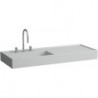 Lavabo KARTELL 1200 x 460 mm, étagère à droite sans trop-plein, 3 trous de robinetterie design gris LAUFEN