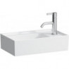 Lave-mains KARTELL 460 x 280 mm, plage de robinetterie à droite sans trop-plein, sans trou pour robinetterie blanc LCC LAUFEN