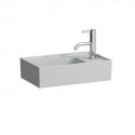 Lave-mains KARTELL 460 x 280 mm, plage de robinetterie à droite sans trop-plein, sans trou pour robinetterie gris LAUFEN