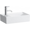 Lave-mains KARTELL 460 x 280 mm, plage de robinetterie à gauche sans trop-plein, sans trou de robinetterie blanc LCC LAUFEN