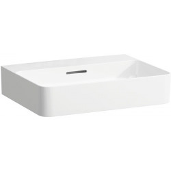 Lavabo VAL 550 x 420 mm avec trop-plein, sans trou pour robinet blanc LCC LAUFEN