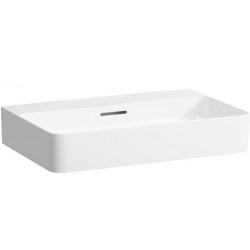 Lavabo VAL 650 x 420 mm avec trop-plein, sans trou pour robinet blanc LCC LAUFEN