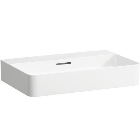 Lavabo VAL 650 x 420 mm avec trop-plein, sans trou pour robinet blanc LCC LAUFEN