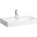 Lavabo VAL 750 x 420 mm avec trop-plein, 3 trous de robinetterie design blanc LAUFEN