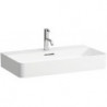 Lavabo VAL 750 x 420 mm avec trop-plein, 3 trous de robinetterie design blanc LAUFEN