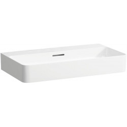 Lavabo VAL 750 x 420 mm avec trop-plein, sans trou pour robinet blanc LCC LAUFEN