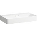 Lavabo VAL 750 x 420 mm avec trop-plein, sans trou pour robinet blanc LCC LAUFEN