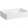 Vasque pour lavabo VAL 550 x 360 mm avec trop-plein, sans trou pour robinet blanc LAUFEN
