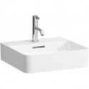 Lave-mains VAL 450 x 420 mm avec trop-plein, version 1 trou robinet blanc LCC LAUFEN