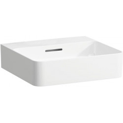 Lave-mains VAL 450 x 420 mm avec trop-plein, sans trou pour robinet blanc LCC LAUFEN