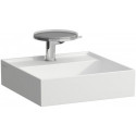 Lave-mains KARTELL 460 x 460 mm sans trop-plein, 2 trous pour robinetterie, blanc mat LAUFEN