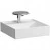 Lave-mains KARTELL 460 x 460 mm sans trop-plein, 2 trous pour robinetterie, blanc mat LAUFEN
