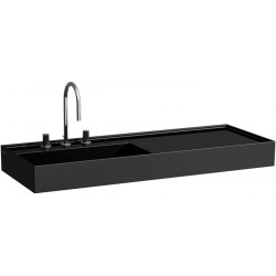 Lavabo KARTELL 1200 x 460 mm, étagère à droite sans trop-plein, 2 trous pour robinetterie, blanc mat LAUFEN
