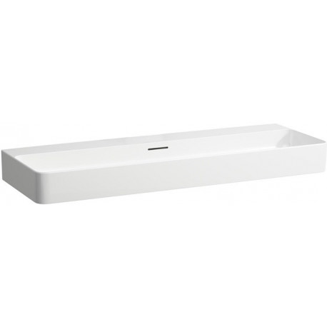 Lavabo VAL 1200 x 420 mm avec trop-plein, sans trou pour robinet blanc LCC LAUFEN