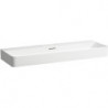 Lavabo VAL 1200 x 420 mm avec trop-plein, sans trou pour robinet blanc LCC LAUFEN