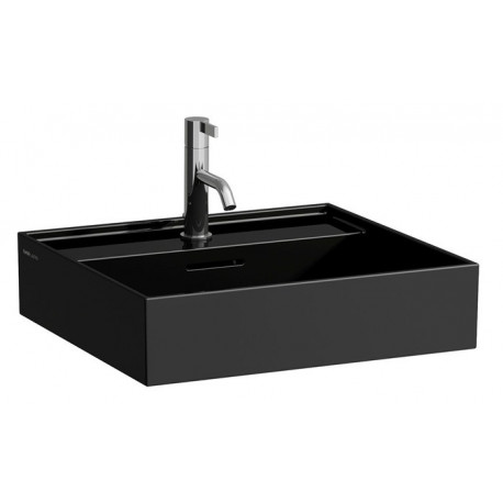 Lavabo KARTELL 500 x 460 mm, encastrable sous avec trop-plein, 1 trou robinetterie noir LAUFEN