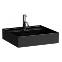 Lavabo KARTELL 500 x 460 mm, encastrable sous avec trop-plein, 1 trou robinetterie noir LAUFEN