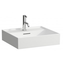 Lavabo KARTELL 500 x 460 mm, encastrable sous avec trop-plein, 1 trou pour robinet finition blanc mat LAUFEN