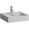 Lavabo KARTELL 500 x 460 mm, encastrable sous avec trop-plein, sans trou pour robinetterie gris LAUFEN