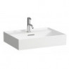 Lavabo KARTELL 600 x 460 mm, encastrable sous avec trop-plein, sans trou de robinetterie blanc LAUFEN