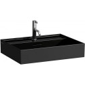 Lavabo KARTELL 600 x 460 mm, encastrable sous avec trop-plein, sans trou pour robinetterie noir LAUFEN