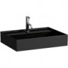 Lavabo KARTELL 600 x 460 mm, encastrable sous avec trop-plein, sans trou pour robinetterie noir LAUFEN