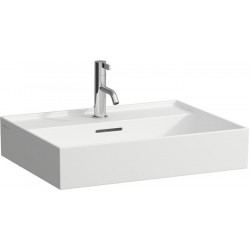 Lavabo KARTELL 600 x 460 mm, encastrable sous avec trop-plein, 1 trou pour robinet finition blanc mat LAUFEN