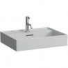 Lavabo KARTELL 600 x 460 mm, encastrable sous avec trop-plein, sans trou pour robinetterie gris LAUFEN