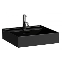 Vasque à poser KARTELL 500 x 460 mm, dessous rectifié avec trop-plein, noir LAUFEN sans trou pour robinet
