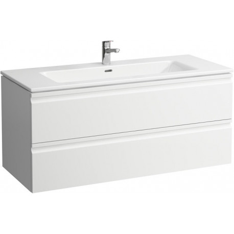 LAUFEN PRO S lavabo avec meuble sous-vasque, 2 tiroirs, version 1 trou pour robinet, blanc mat LAUFEN