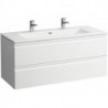 LAUFEN PRO S lavabo avec meuble sous-vasque, 2 tiroirs, 2 trous pour robinetterie, LAUFEN blanc mat