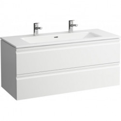 LAUFEN PRO S Lavabo avec meuble sous-vasque, 2 tiroirs, 2 trous pour robinetterie, graphite LAUFEN