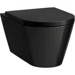 WC suspendu KARTELL, sans bride, à fond creux noir LAUFEN