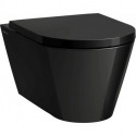 WC suspendu KARTELL, sans bride, à fond creux noir LAUFEN